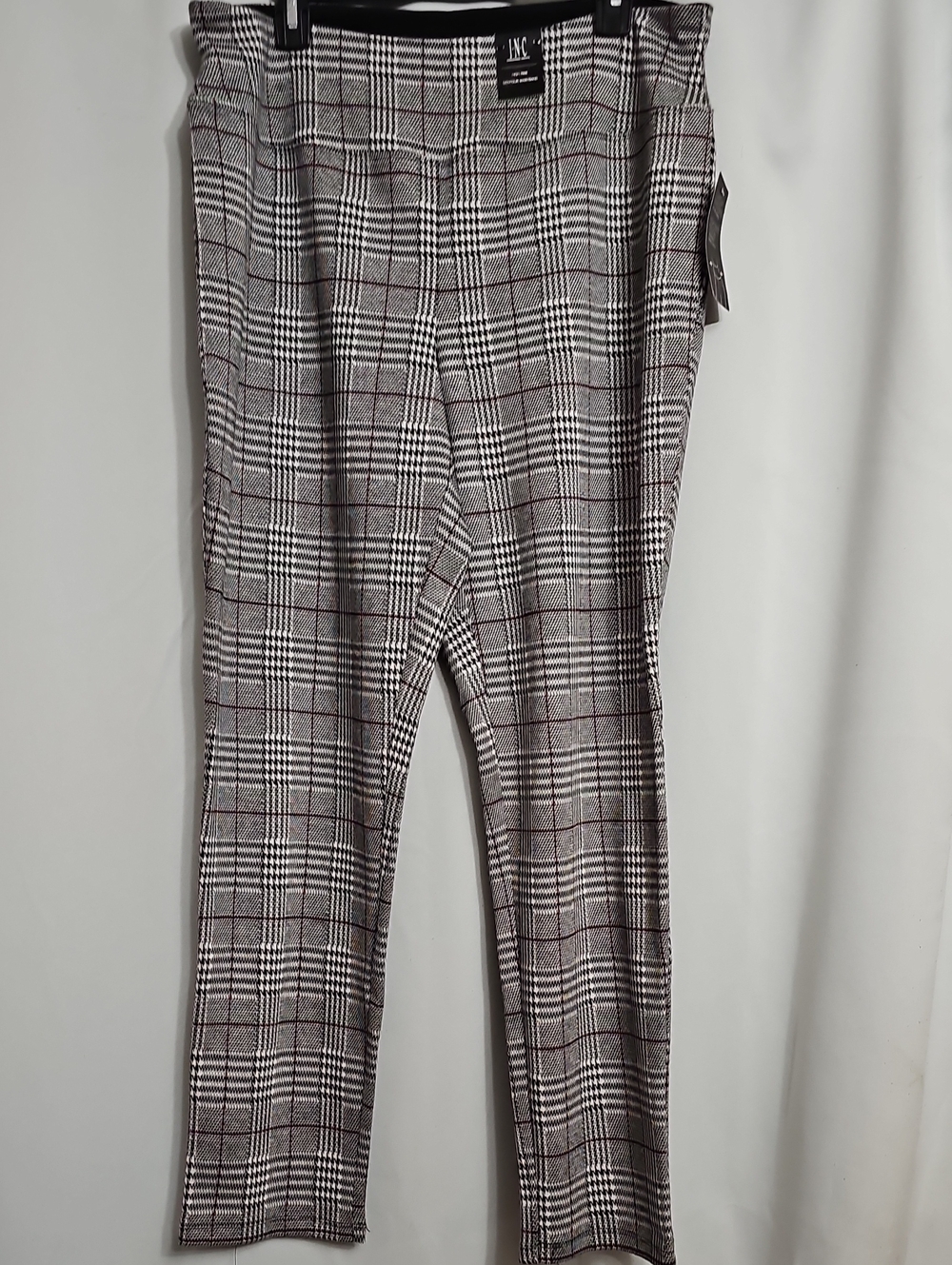 INC International Concepts High Waisted Leggings XXL Glen Plaid Black Multi New